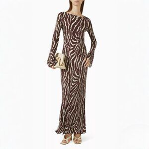 Réalisation Par Silk Long Dress The Gia in Animal